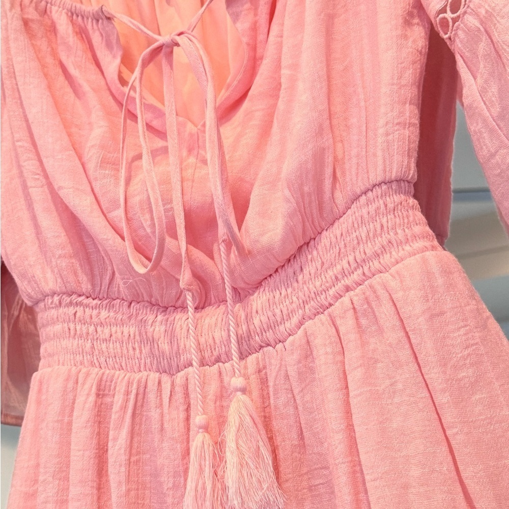 Pink Lily Boho Style Pink Mini Dress - Size S - Picture 2 of 5